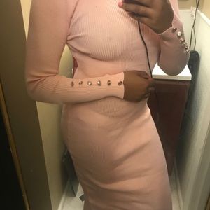 Pink ribbed dress